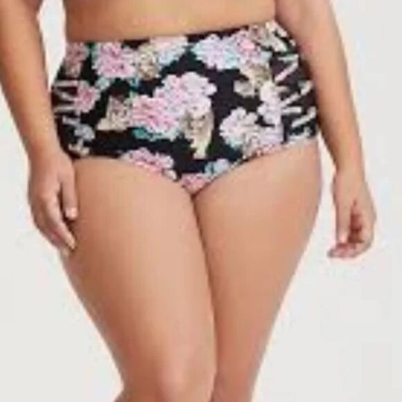 torrid Other - Torrid Swim Bottom Bikini Black Tiger Floral 2X